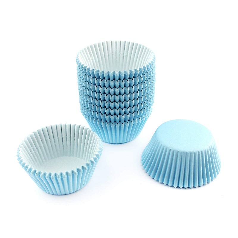 Eoonfirst Standard Size Baking Cups Valentine's Day Party Cupcake Liners 200 Pcs (Light Blue) - Image 2